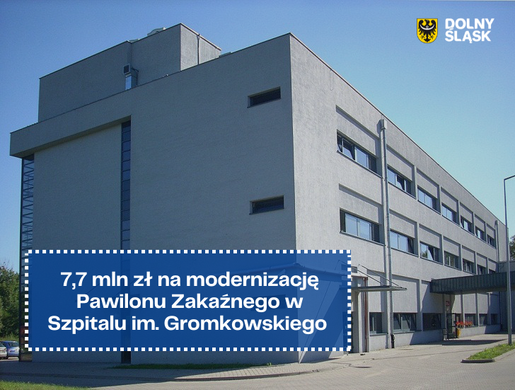 Szpital im. Gromkowskiego we Wrocławiu otrzymał 7,7 mln zł na wsparcie Pawilonu Zakaźnego!